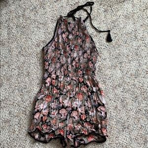 Angie backless romper floral